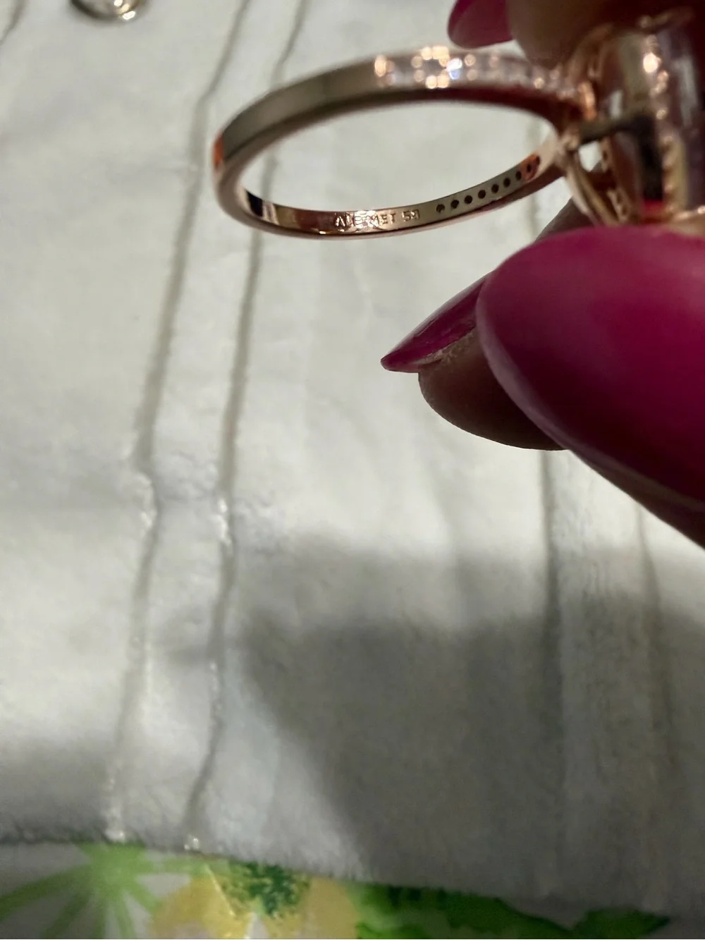 Pandora Silver Rose Gold Plated Teardrop Halo Ring with Clear Stone 8.5 - Picture 7 of 7